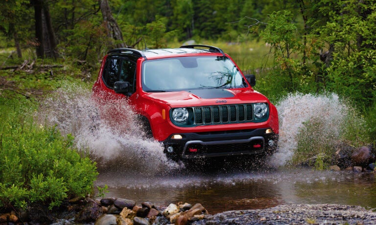 2023 Jeep Renegade offroad in a stream