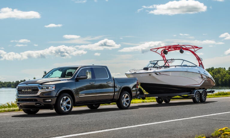 2023 Ram 1500 towing a boat