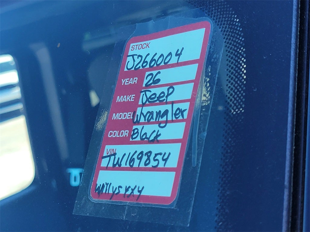 2026 Jeep Wrangler WRANGLER 4-DOOR WILLYS