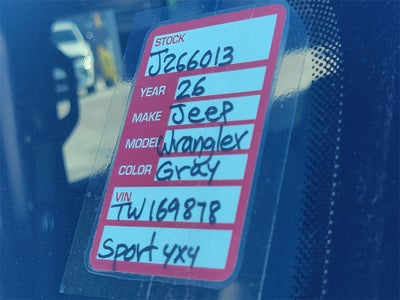 2026 Jeep Wrangler WRANGLER 4-DOOR SPORT S