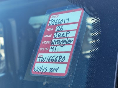 2026 Jeep Wrangler WRANGLER 4-DOOR WILLYS