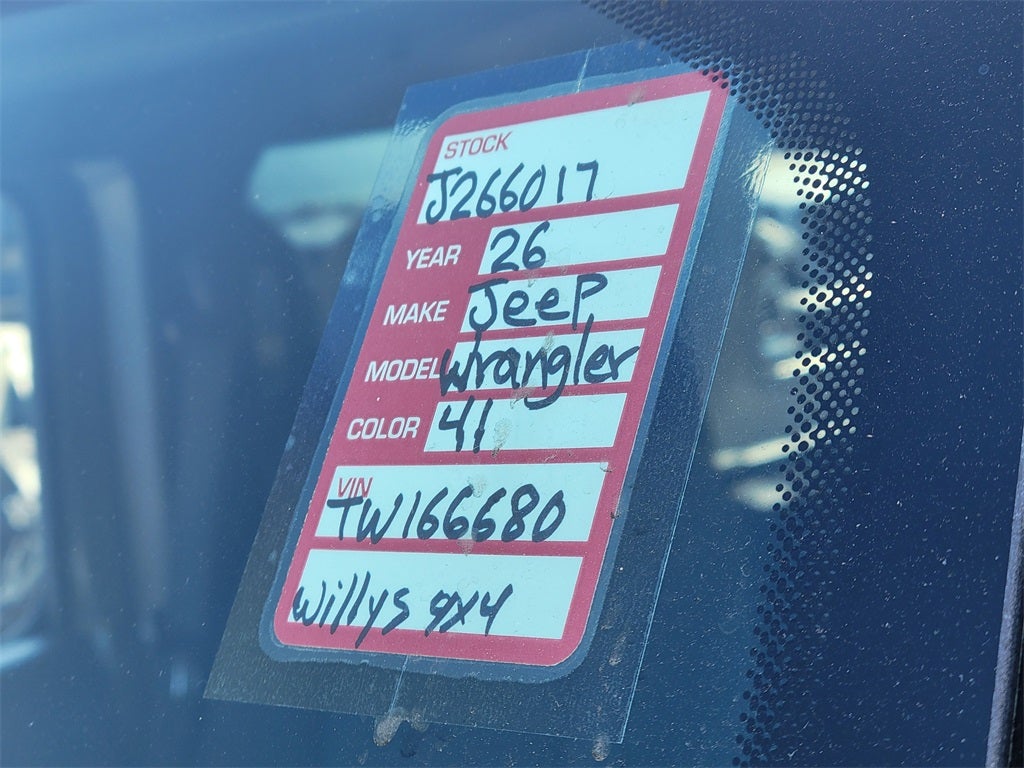 2026 Jeep Wrangler WRANGLER 4-DOOR WILLYS