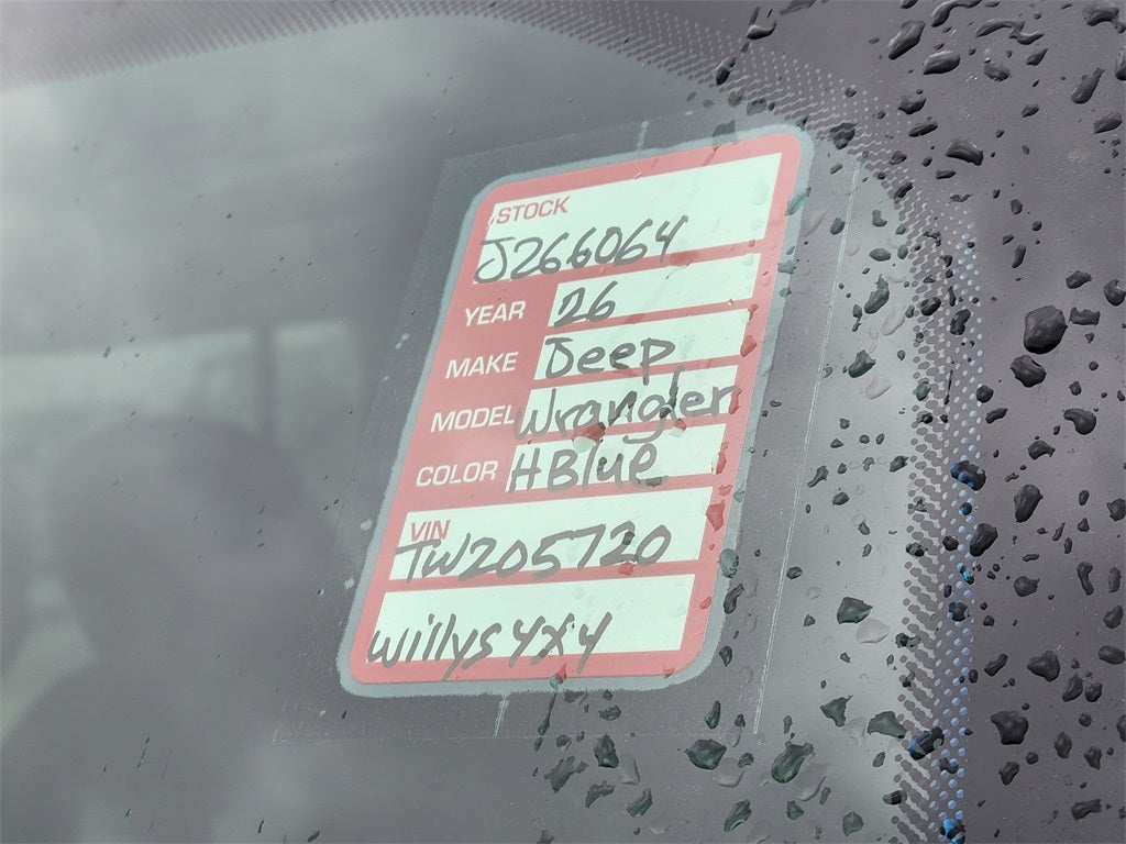 2026 Jeep Wrangler WRANGLER 4-DOOR WILLYS