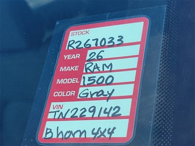 2026 RAM Ram 1500 RAM 1500 BIG HORN CREW CAB 4X4 5'7' BOX