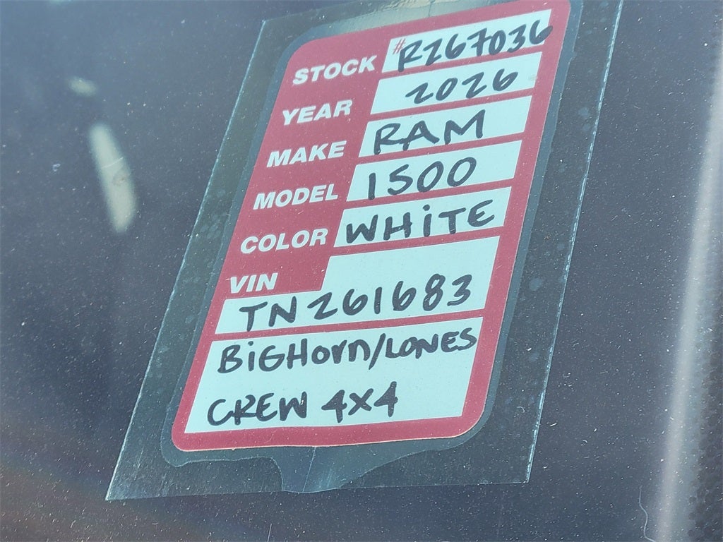 2026 RAM Ram 1500 RAM 1500 BIG HORN CREW CAB 4X4 5'7' BOX