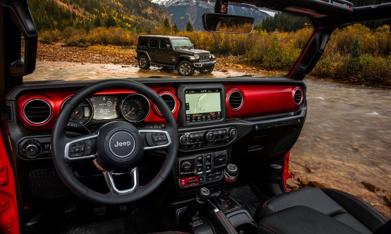 2022 Jeep Wrangler interior front dashboard and infotainment system