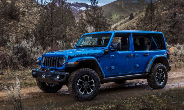 2025 Jeep Wrangler 4xe on a mountain trail