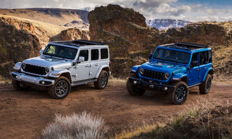2025 Jeep Wrangler 4xe pair parked side by side