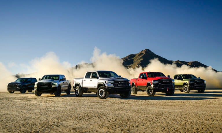 2025 Ram 2500 lineup in the mountains